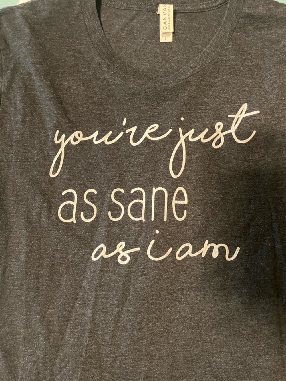 Bella Canvas Dark Gray Short Sleeve Tee with White Script